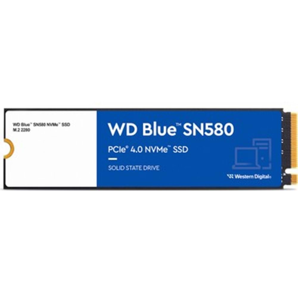Ssd Wd 500GB Blue SN580 Gen4 M.2 Nvme WDS500G3B0E 4000/3600Mbps