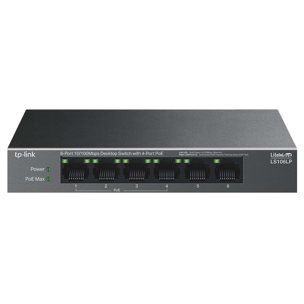 Switch Tp-Link Ls106Lp 6 Port 10/100 4 Port Poe 41W