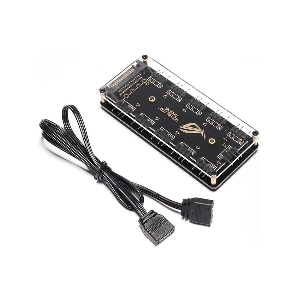 Argb Rgb Led Çoklayıcı 3 Pin 11 Port 5v Sata Power Güç Fan Çoklayıcı