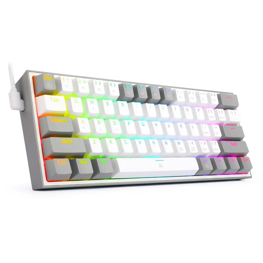 Klavye Redragon K617 Fizz Rgb White Gray Red Switch Tr Layout