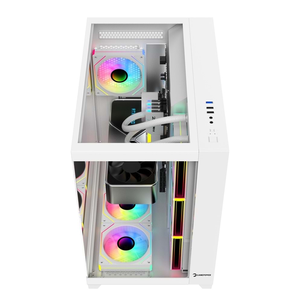 KASA GAMEPOWER WARCRY TOPGLASS 4x12cm FAN ARGB BEYAZ