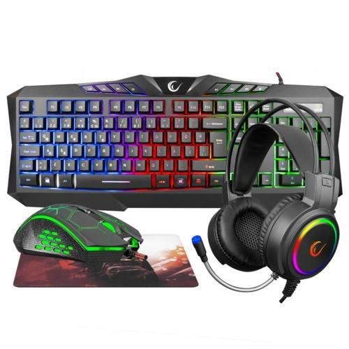 RAMPAGE KM-404 ARGENTI Rainbow USB Gaming Combo Set