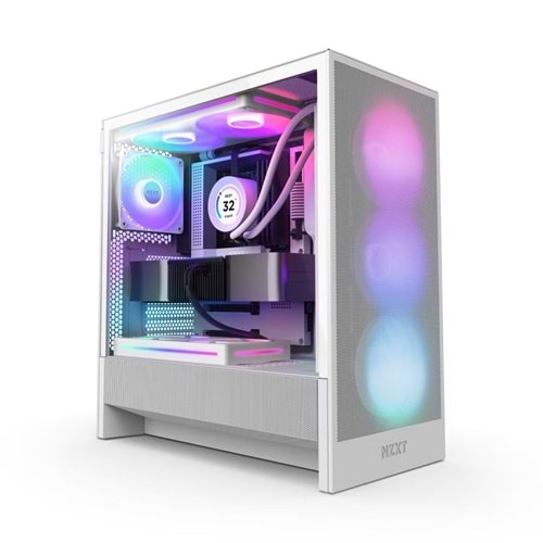KASA NZXT H5 Flow(2024) White RGB Tempered Glass USB 3.2 Atx Mid Tower