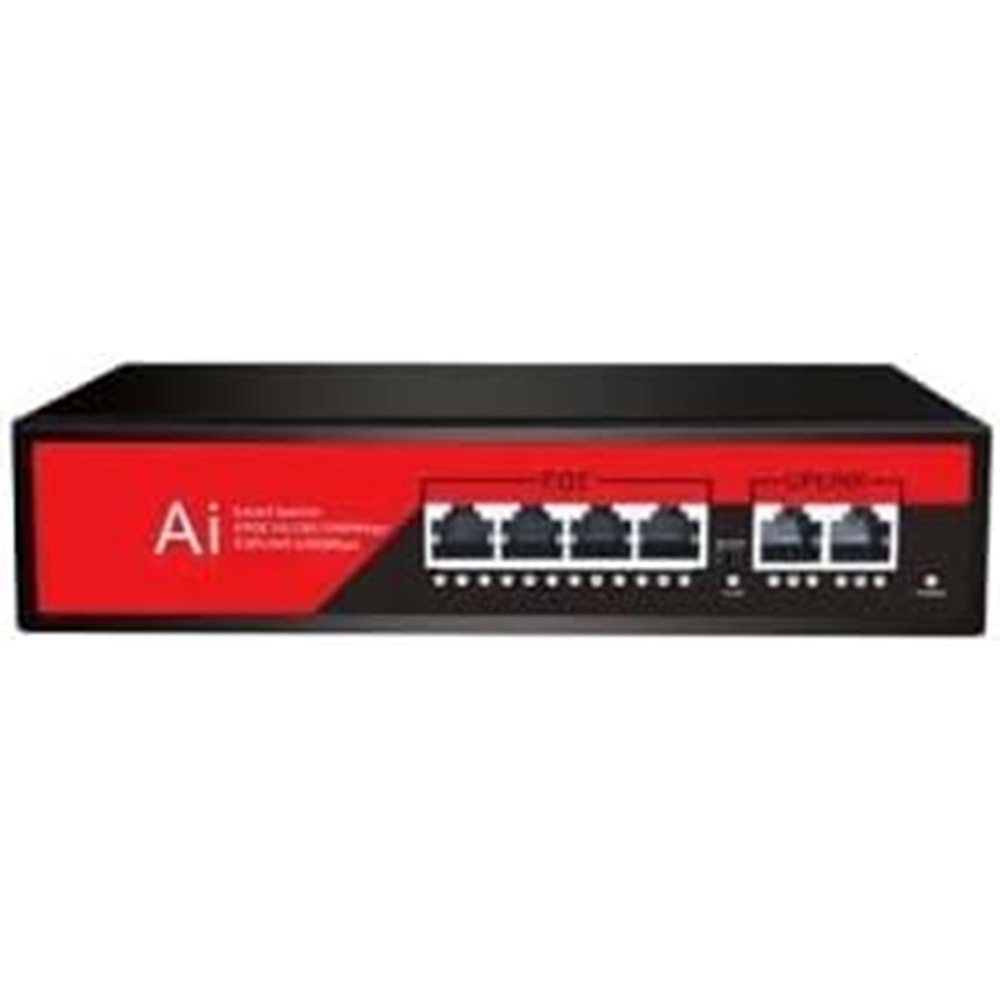 SWITCH EZCOOL EZ-04PSF-FG 4PORT 4GE+2GE F.Gigabit POE SWİTCH 65W