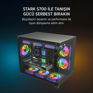 James Donkey Stark S700 3xARGB Temperli Cam 650W 80+ Bronze mATX Siyah