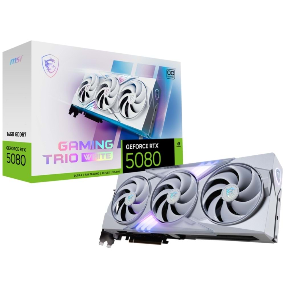 Ekran Kartı Msi Rtx5080 16GB Gaming Trio OC White 16GB GDDR7 256bit
