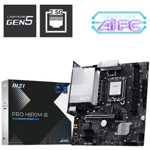 Anakart Msi Pro H810M-B Ddr5 6400Mhz (Oc) M.2 Matx 1851p