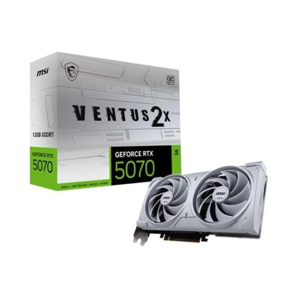 Msi Geforce Rtx5070 12G Ventus 2X Oc 12Gb Gdrr7 192Bit Dx12 Beyaz