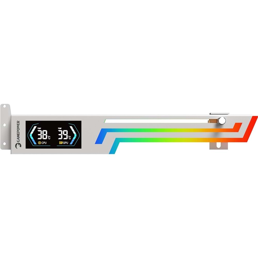 Gamepower Heatsync ARGB LCD Ekran Kartı Tutucu Beyaz