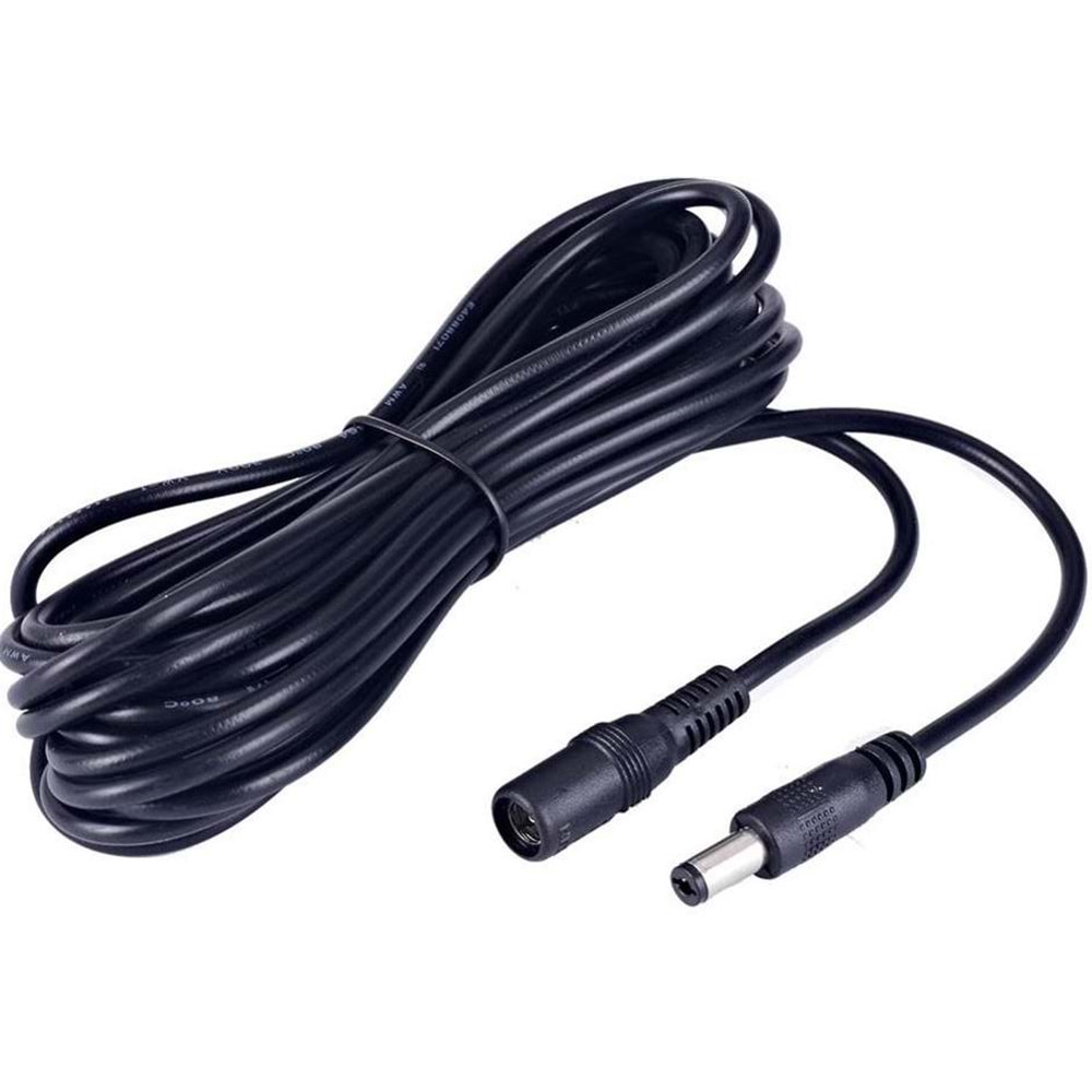 Dc Adaptör Uzatma Kablosu 5.5mm x 2.5mm Dişi Erkek 5mt
