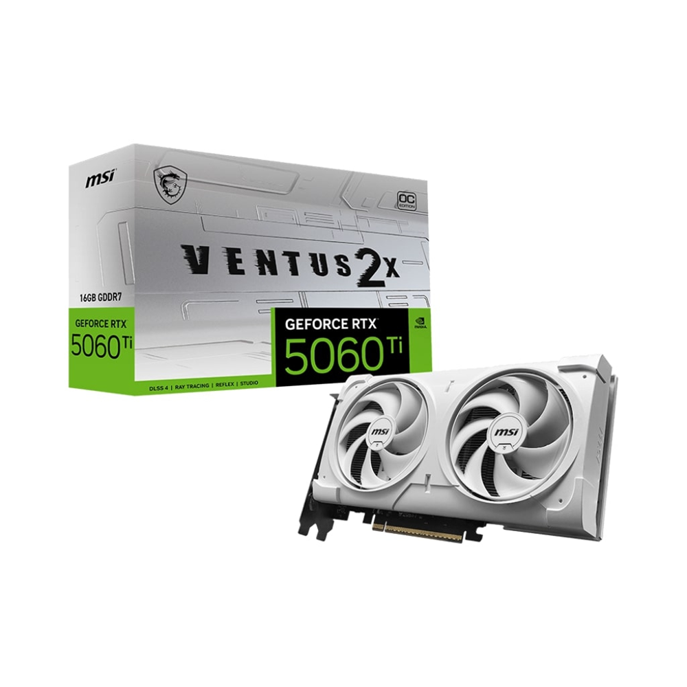 Ekran Kartı Msi RTX5060Ti 16GB Ventus 2X OC White Plus GDDR7 128B Dx12