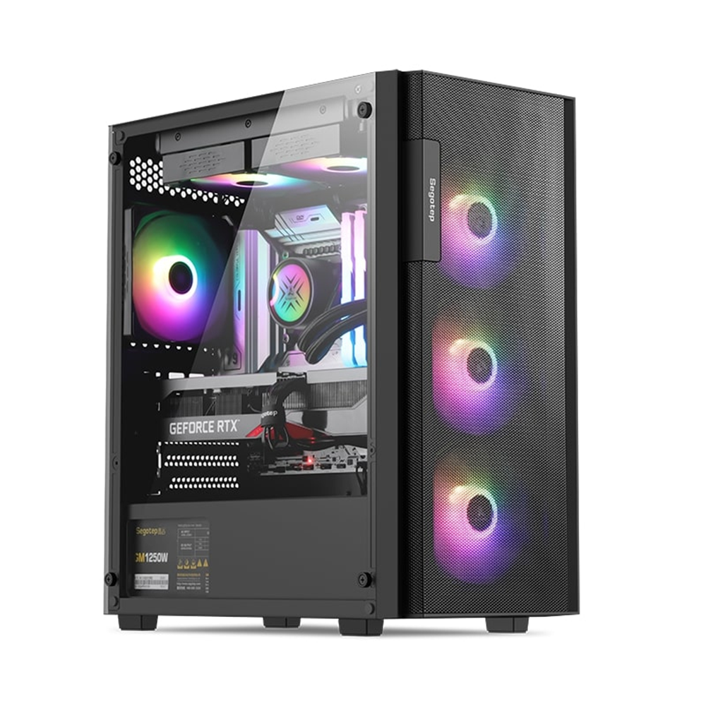 Kasa Segotep Axe 5 Siyah 650W 80+ Bronze Rainbow Fan Midi Tower