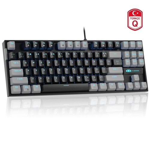 MageGee MK-STAR 87 Tuş Red Switch Gri-Siyah Kablolu Türkçe Q Mekanik