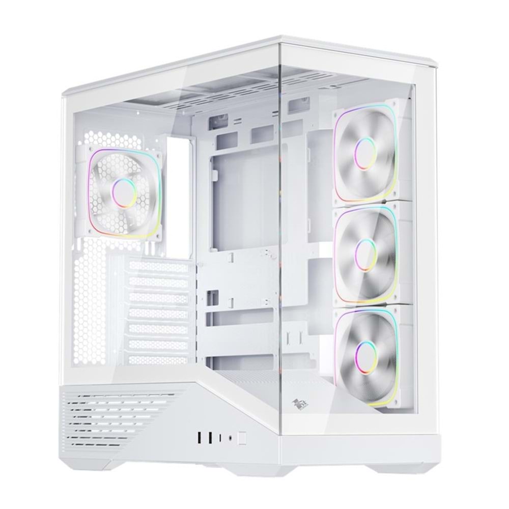 1St Player GM7 Btf Beyaz Argb Atx 3.0 Argb 4X12Cm Fan