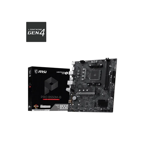 Anakart Msi Pro B550M-B Ddr4 4600(OC) HDMI DP 2x M.2 Am4